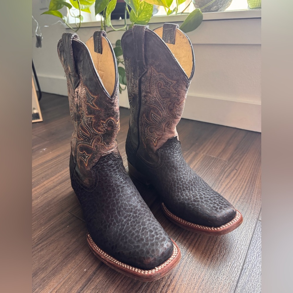 Vintage La Sierra y Carreta Men’s Western Cowboy Boots Made in Mexico Size 7 1/2